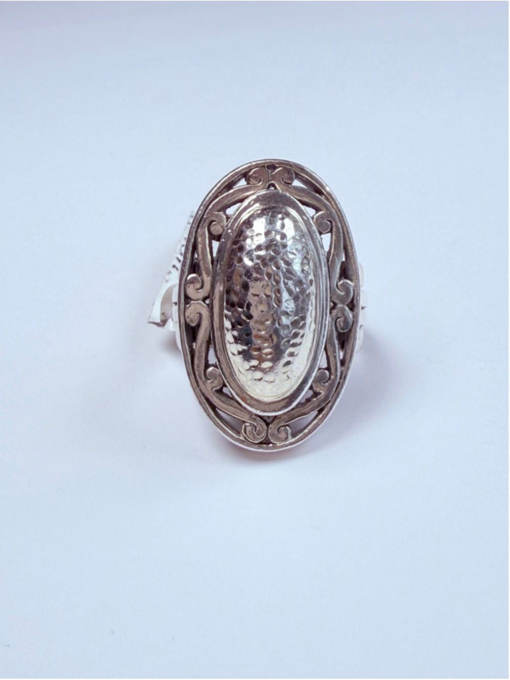 Brighton Palu Eternal Curve Hammered Oval 925 Sterling Silver Band Ring NWT